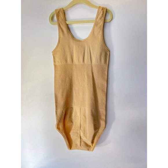 Seamless Shapewear Bodysuit With Ribbed Details In Beige -Size XS/S - Picture 2 of 8